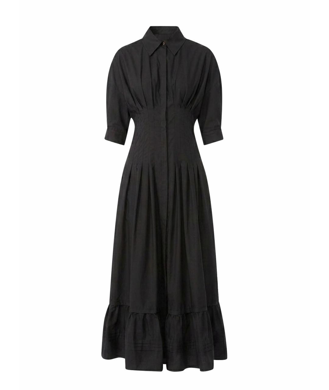 MAX MARA STUDIO Черное хлопковое повседневное платье, фото 1