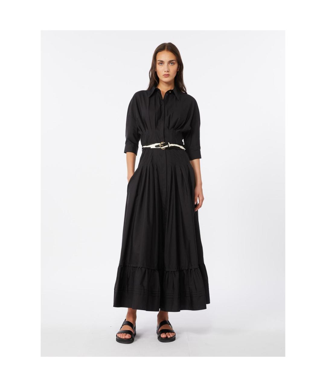 MAX MARA STUDIO Черное хлопковое повседневное платье, фото 5