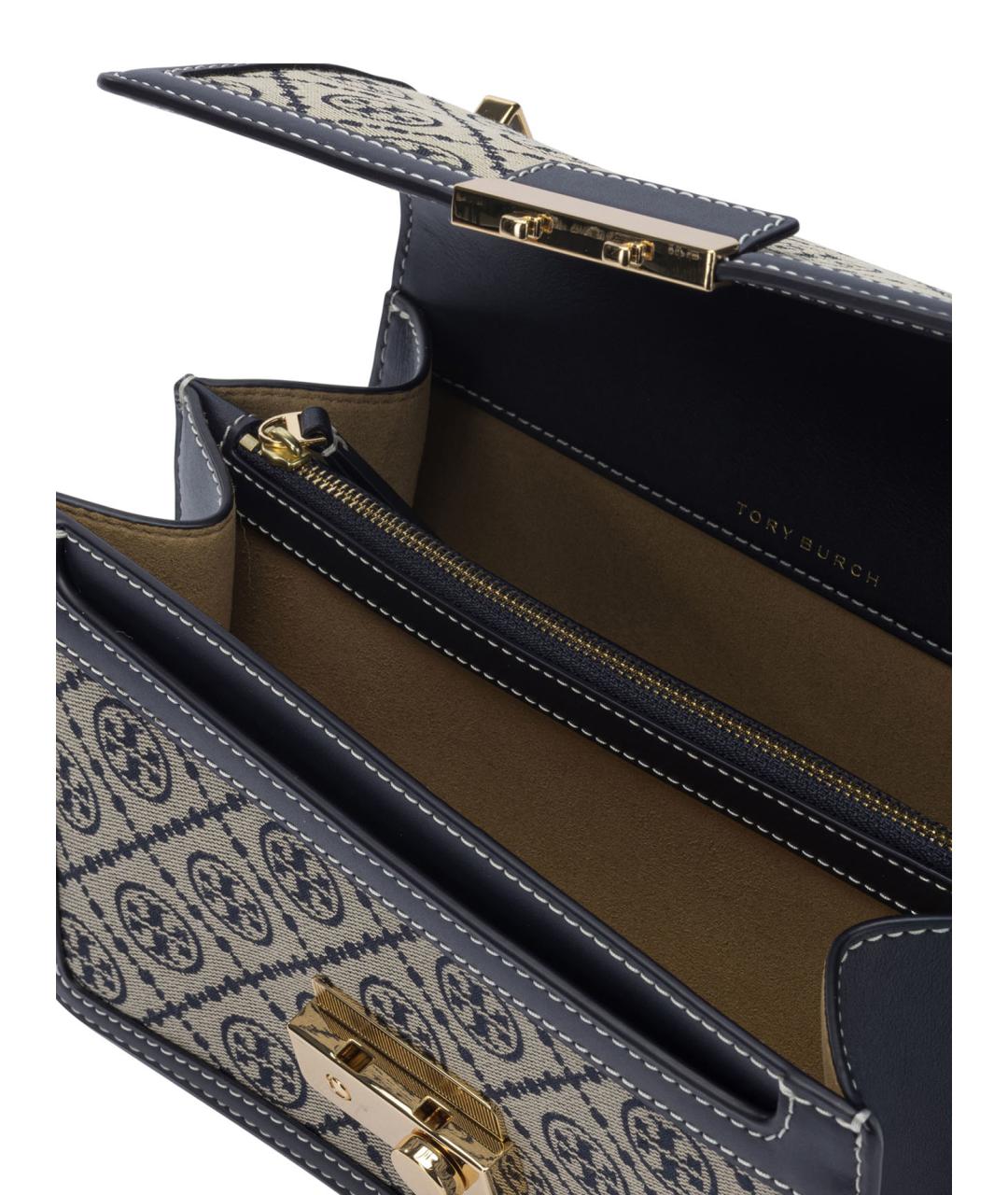 TORY BURCH Синяя хлопковая сумка через плечо, фото 5
