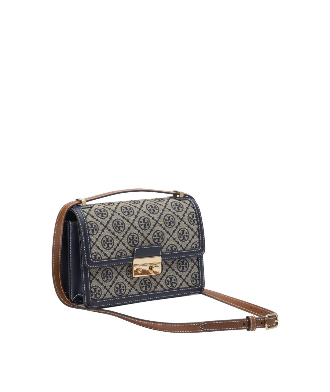 TORY BURCH Синяя хлопковая сумка через плечо, фото 2