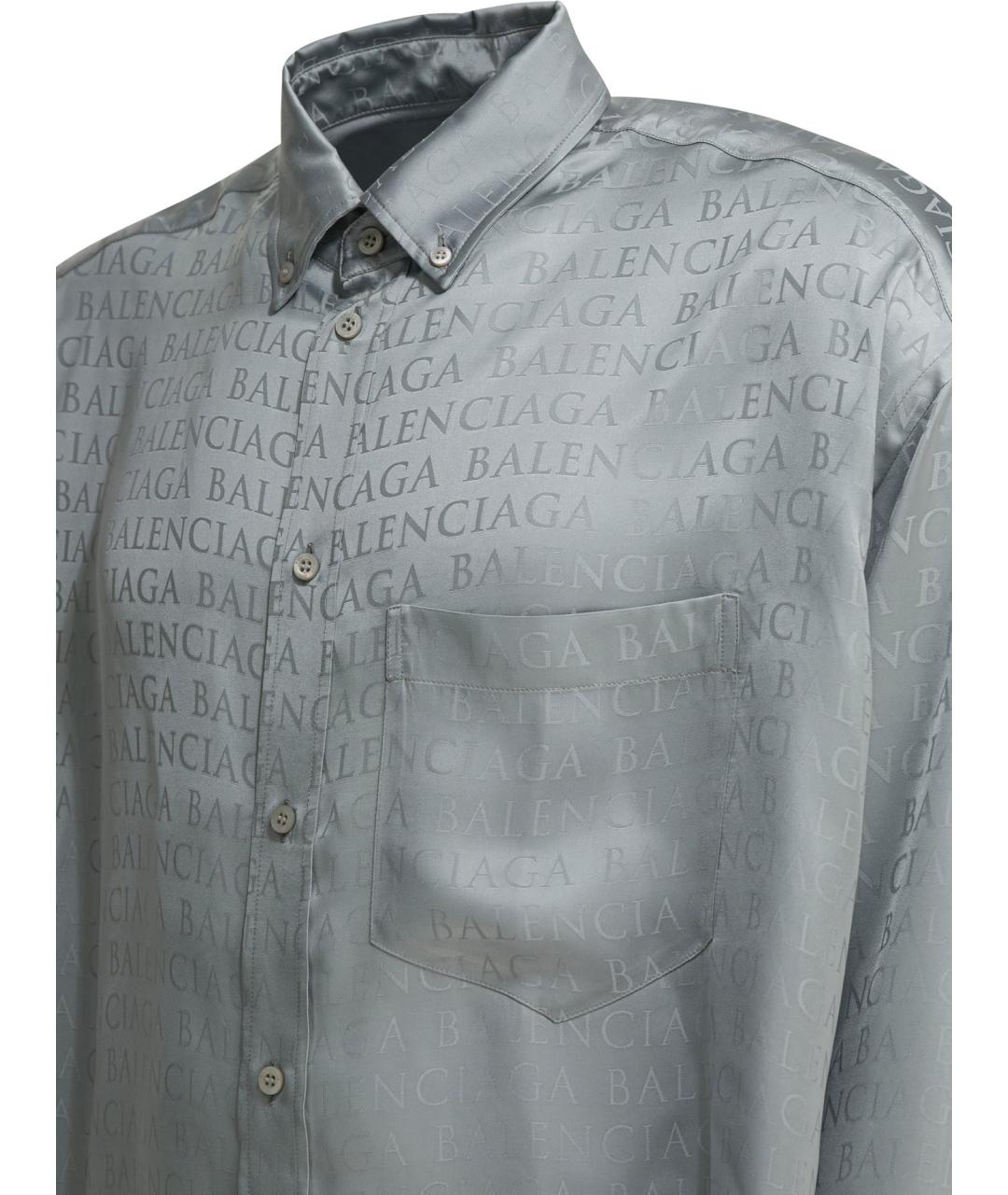 BALENCIAGA Серая вискозная рубашка, фото 4