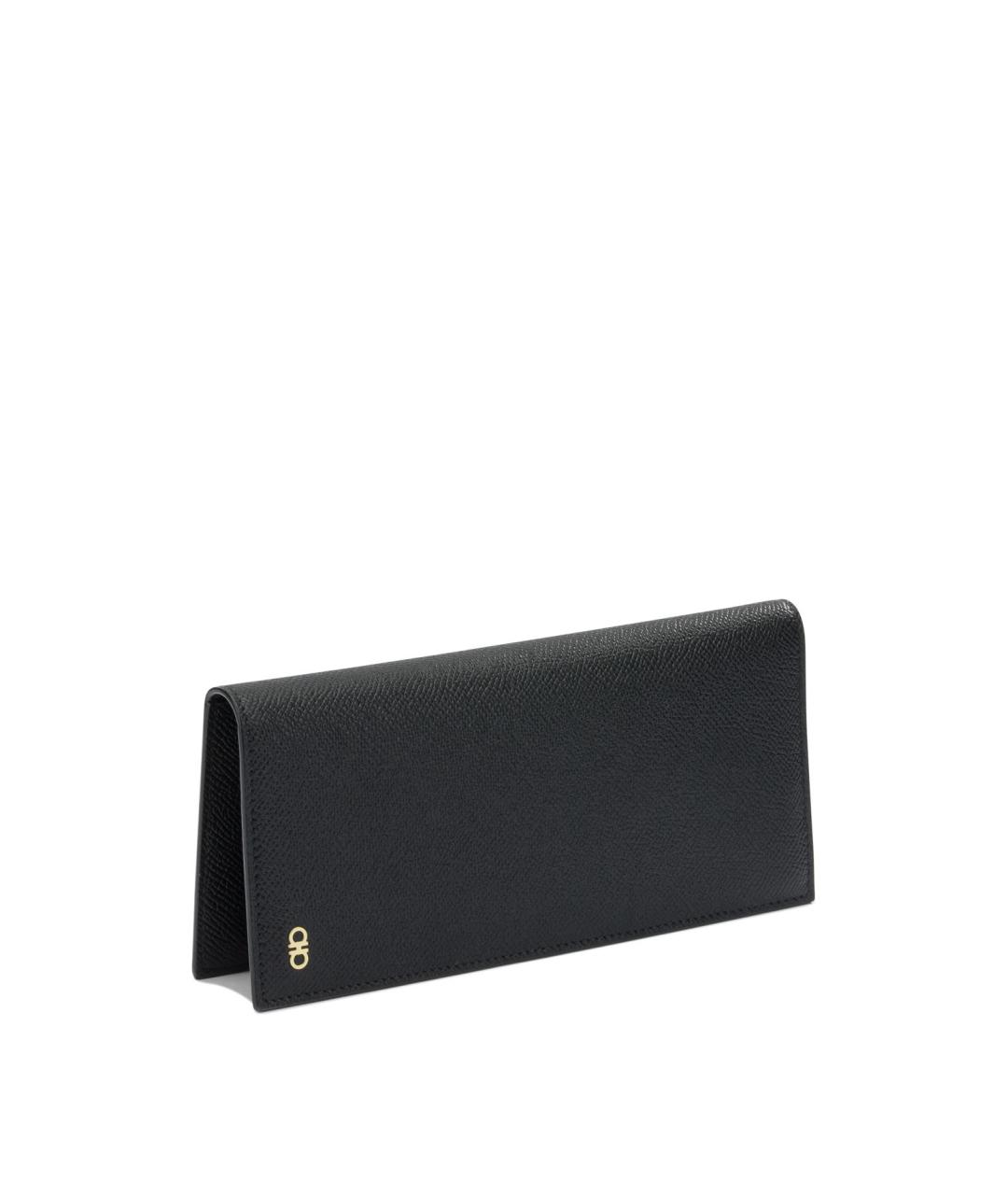 FERRAGAMO Черный кожаный кошелек, фото 2