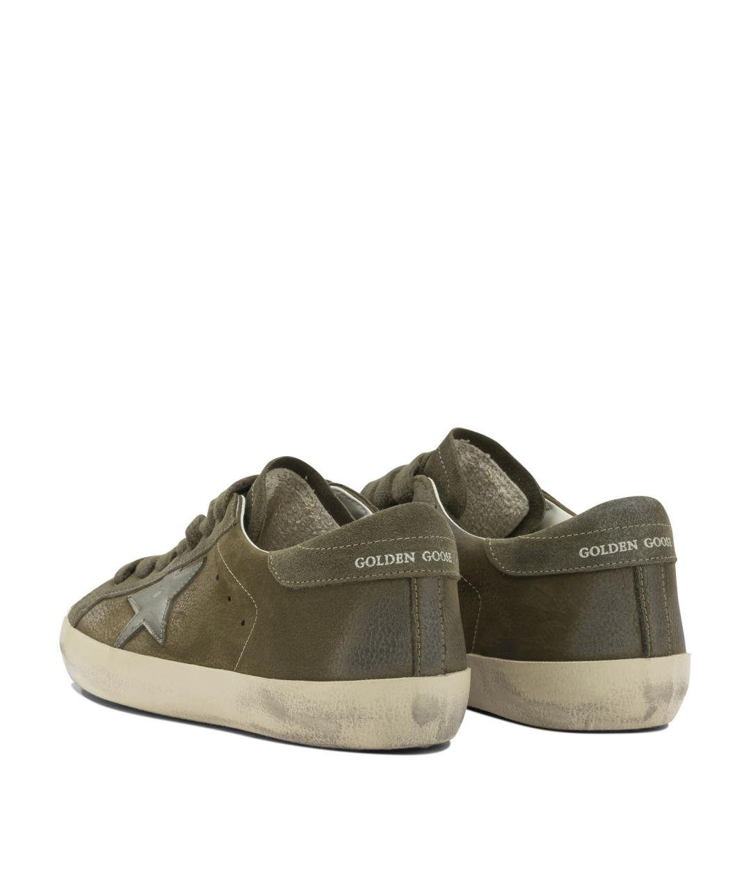 GOLDEN GOOSE DELUXE BRAND Зеленые кожаные низкие кроссовки / кеды, фото 4