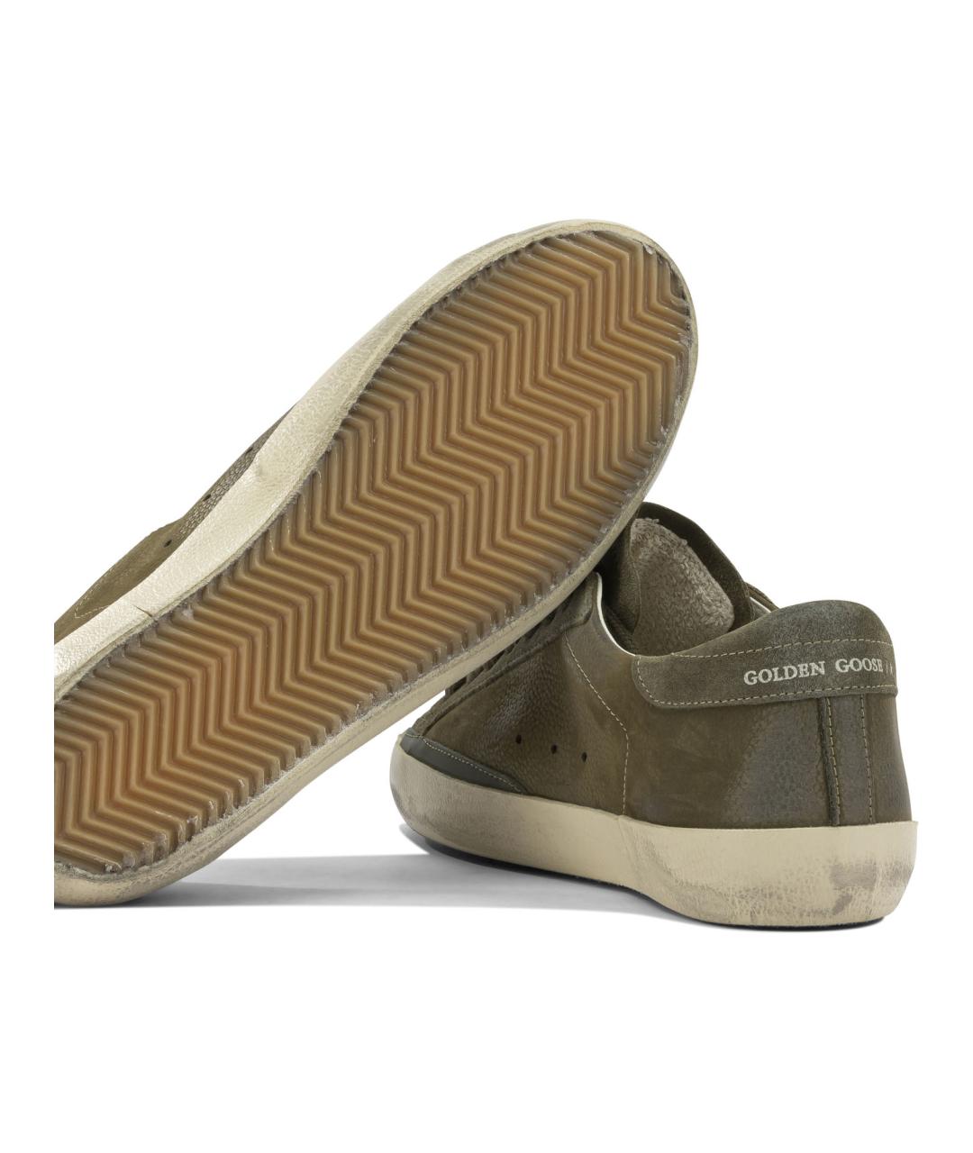 GOLDEN GOOSE DELUXE BRAND Зеленые кожаные низкие кроссовки / кеды, фото 5