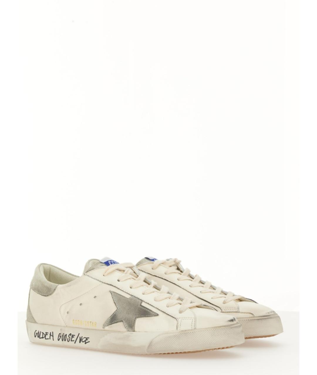 GOLDEN GOOSE DELUXE BRAND Белые кожаные низкие кроссовки / кеды, фото 2
