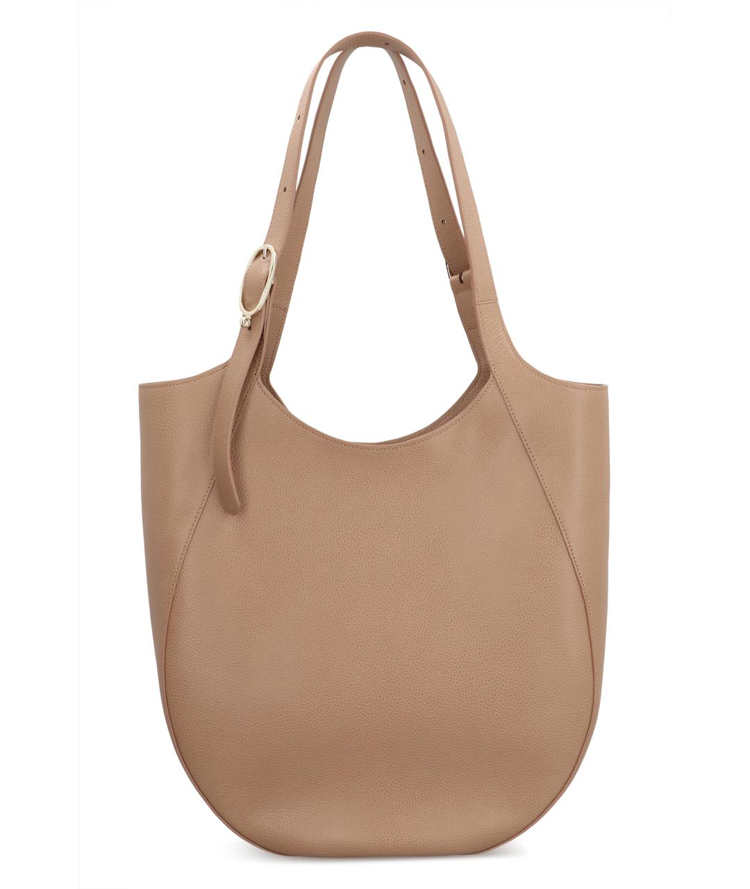 LONGCHAMP Бежевая кожаная сумка тоут, фото 4