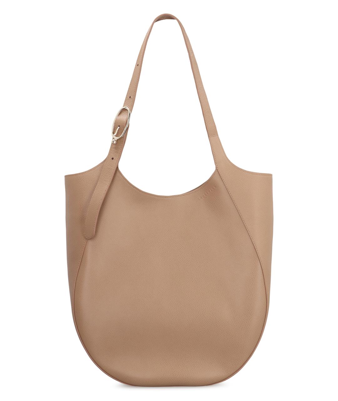 LONGCHAMP Бежевая кожаная сумка тоут, фото 1