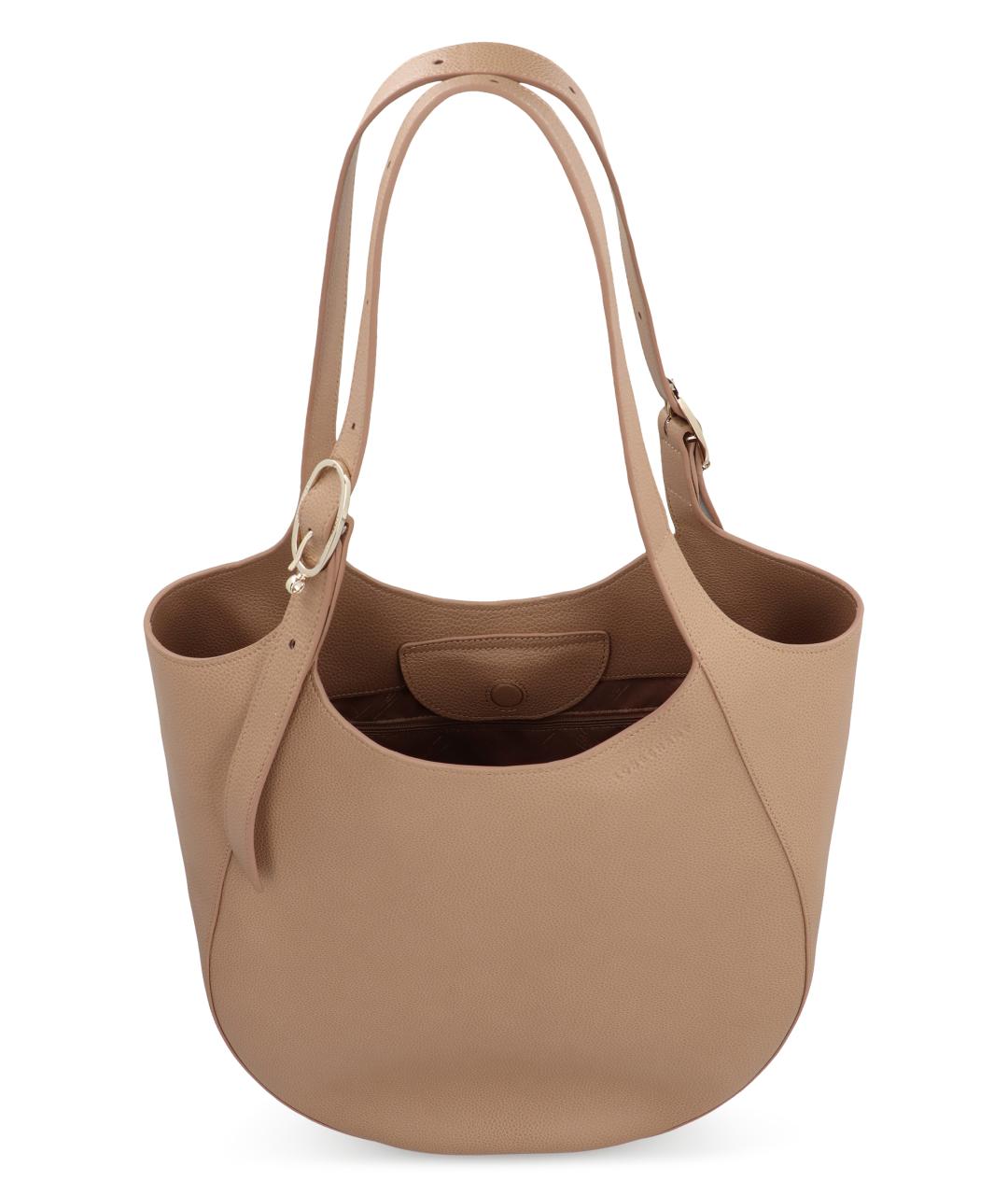 LONGCHAMP Бежевая кожаная сумка тоут, фото 5