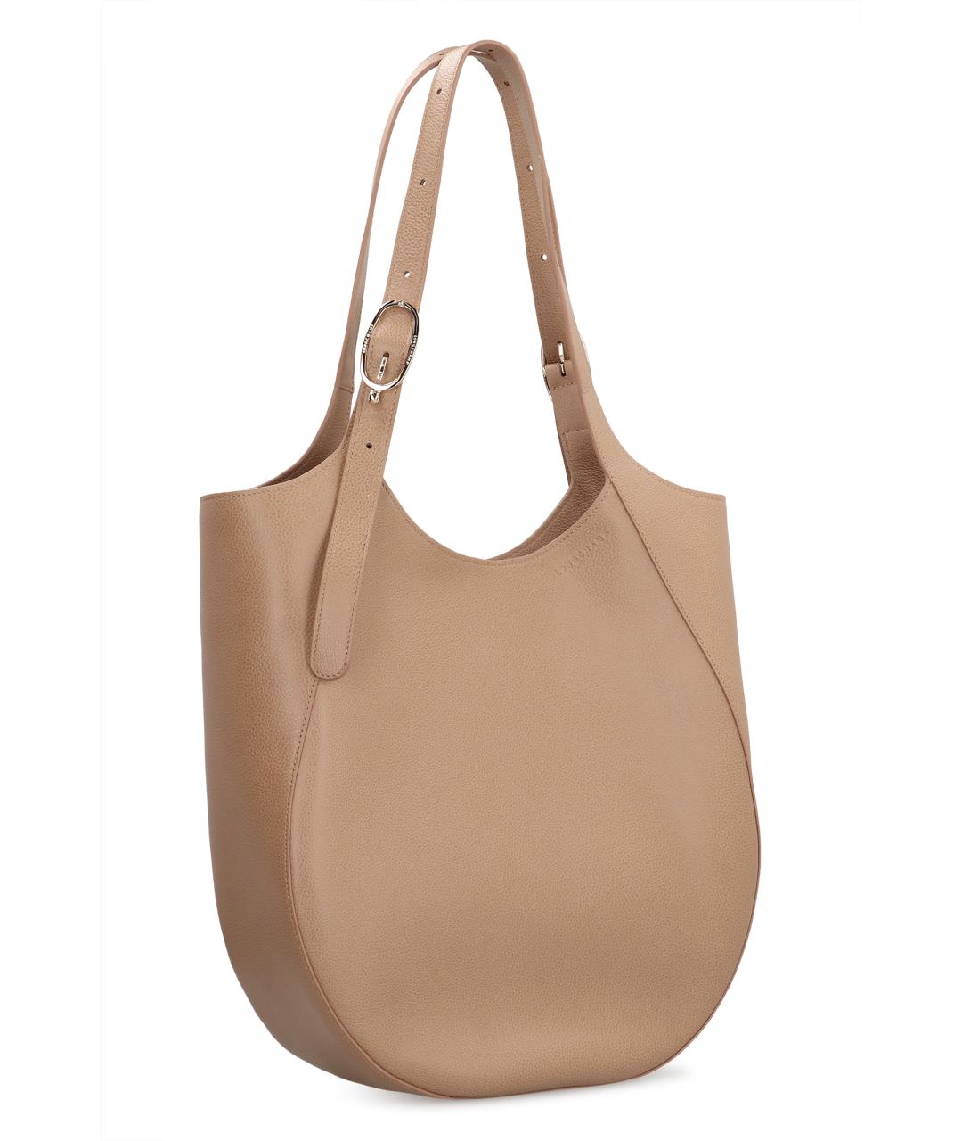 LONGCHAMP Бежевая кожаная сумка тоут, фото 3