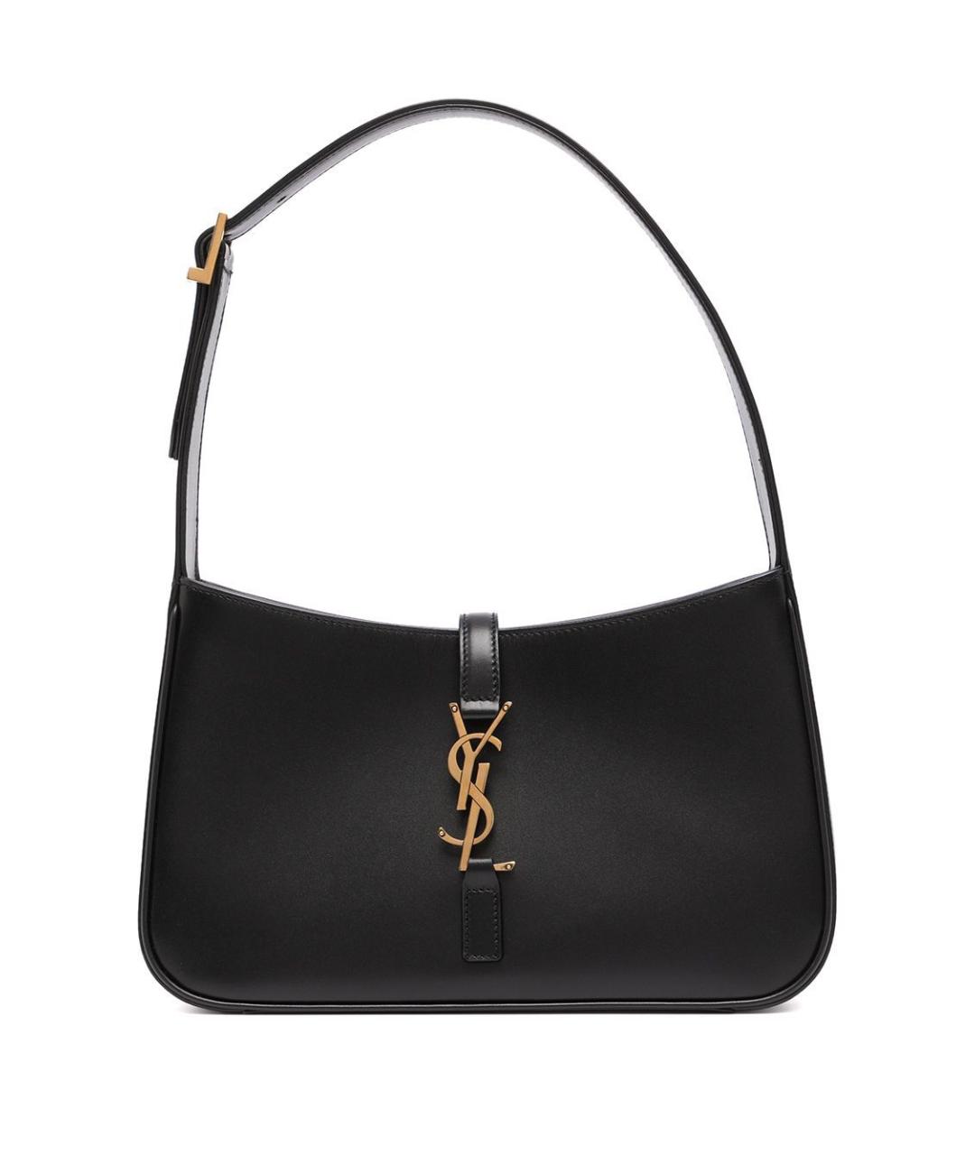 SAINT LAURENT Черная кожаная сумка с короткими ручками, фото 1