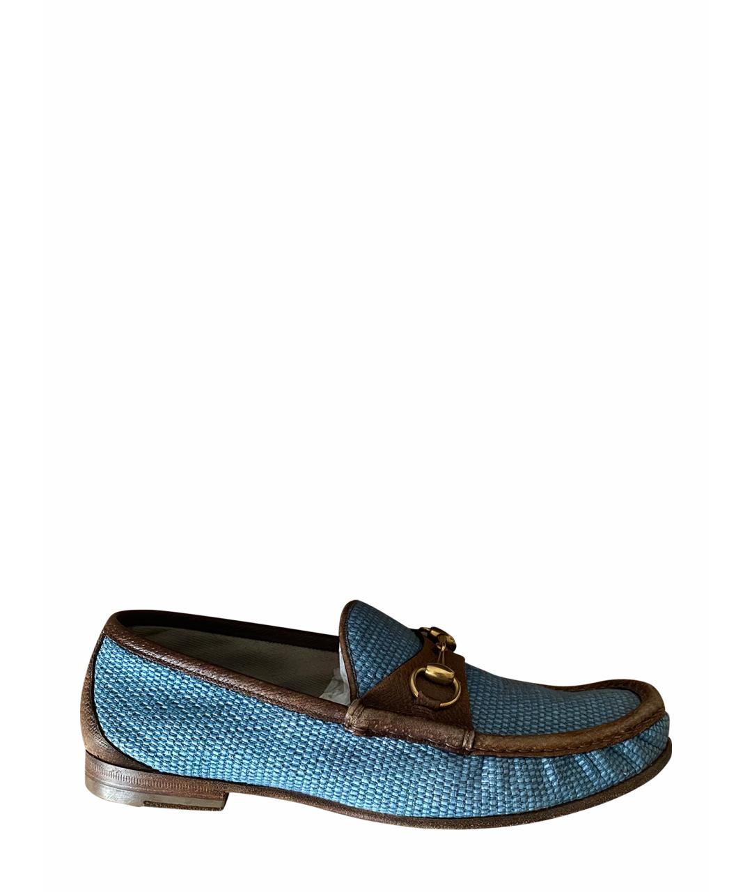 GUCCI Голубые мокасины, фото 1