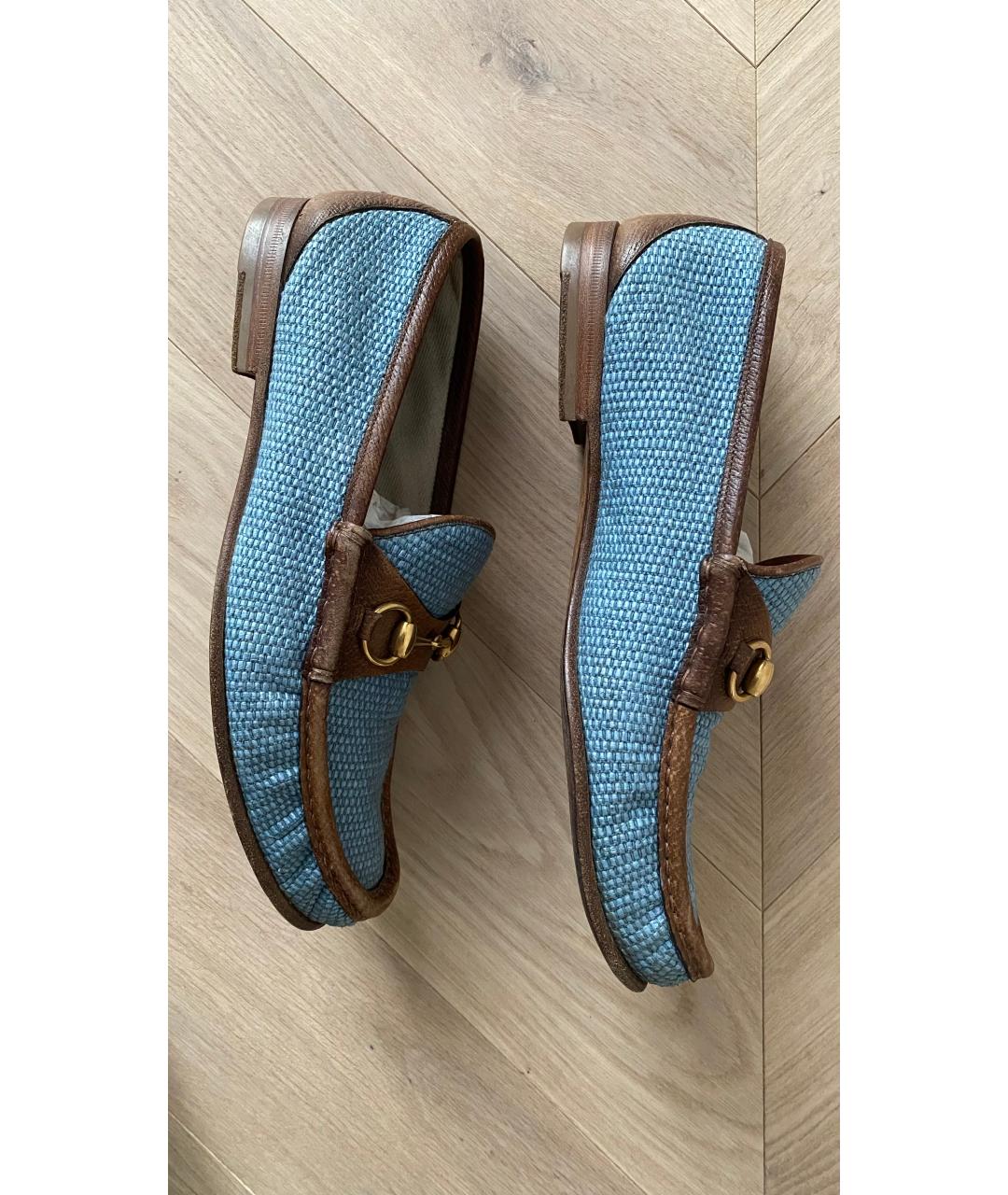 GUCCI Голубые мокасины, фото 7