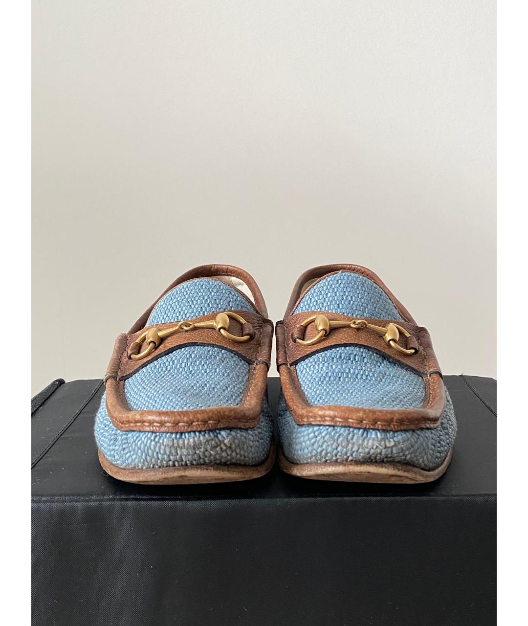 GUCCI Голубые мокасины, фото 3