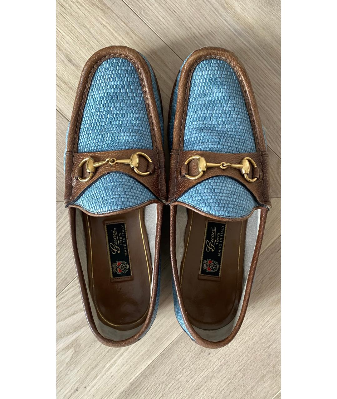 GUCCI Голубые мокасины, фото 4