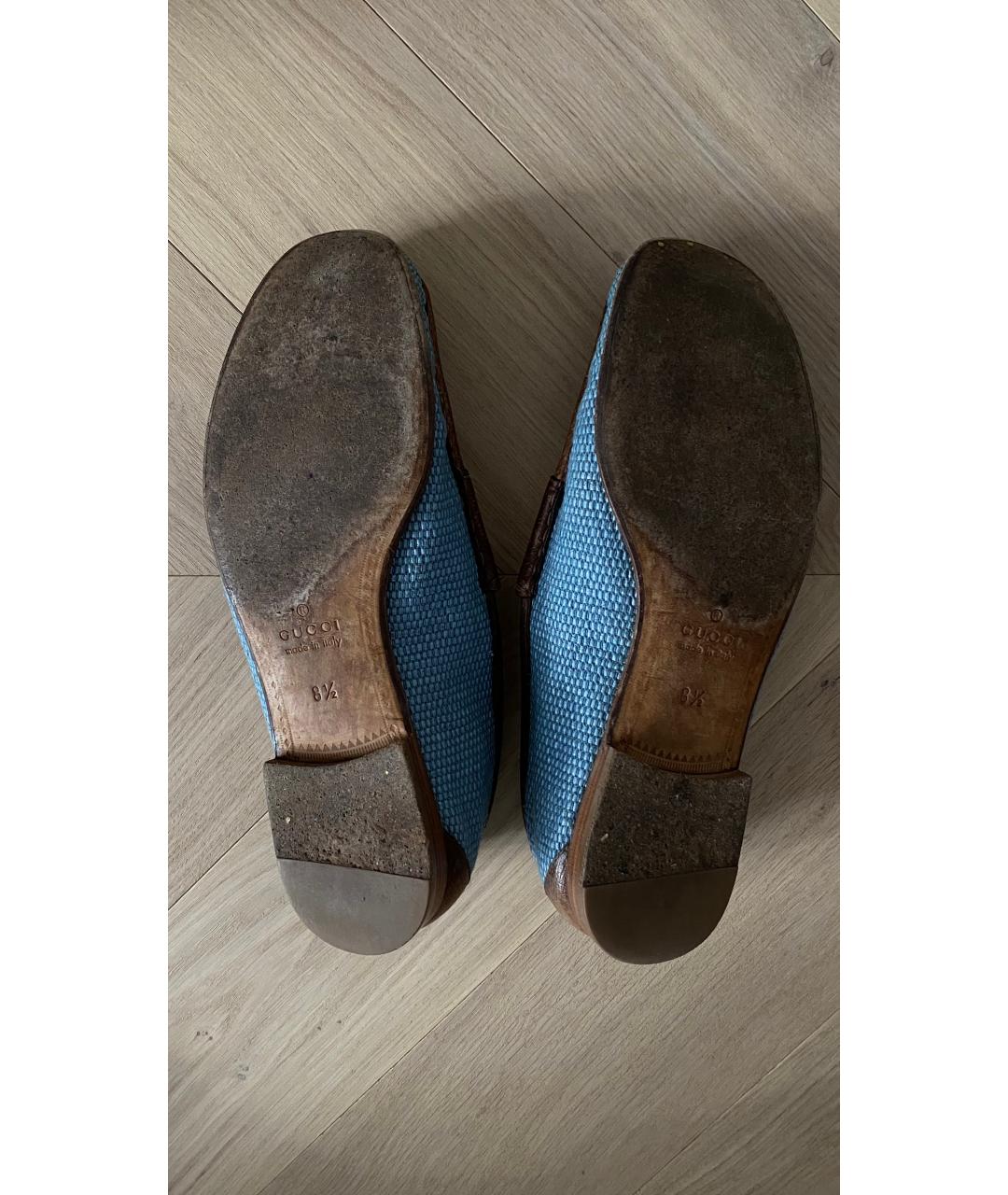 GUCCI Голубые мокасины, фото 6