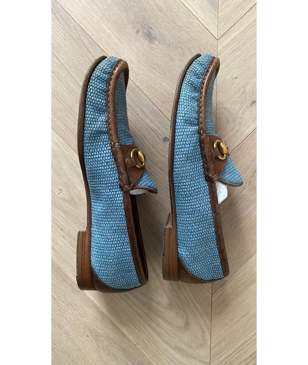 GUCCI Голубые мокасины, фото 8