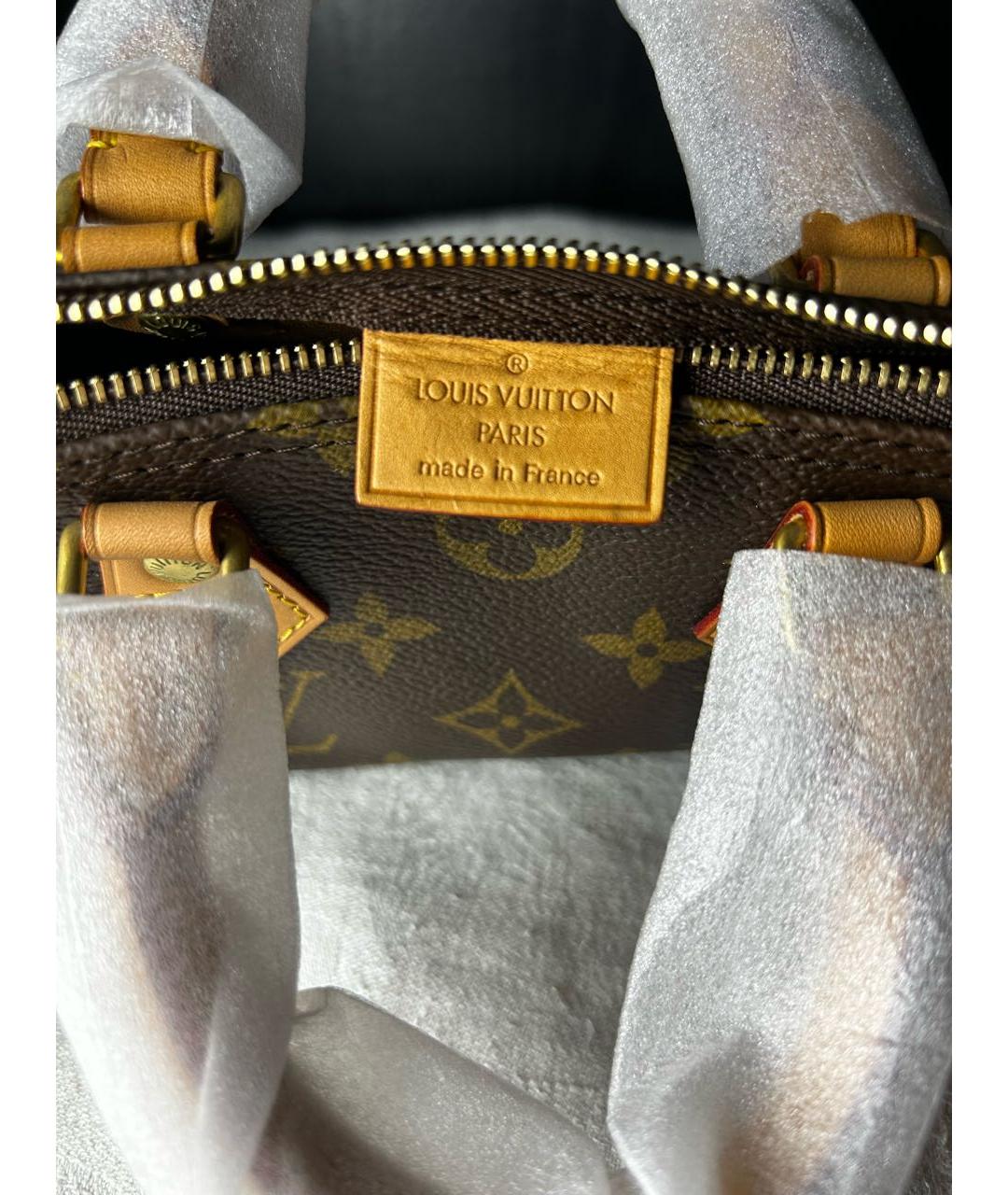 LOUIS VUITTON Коричневая сумка с короткими ручками, фото 5
