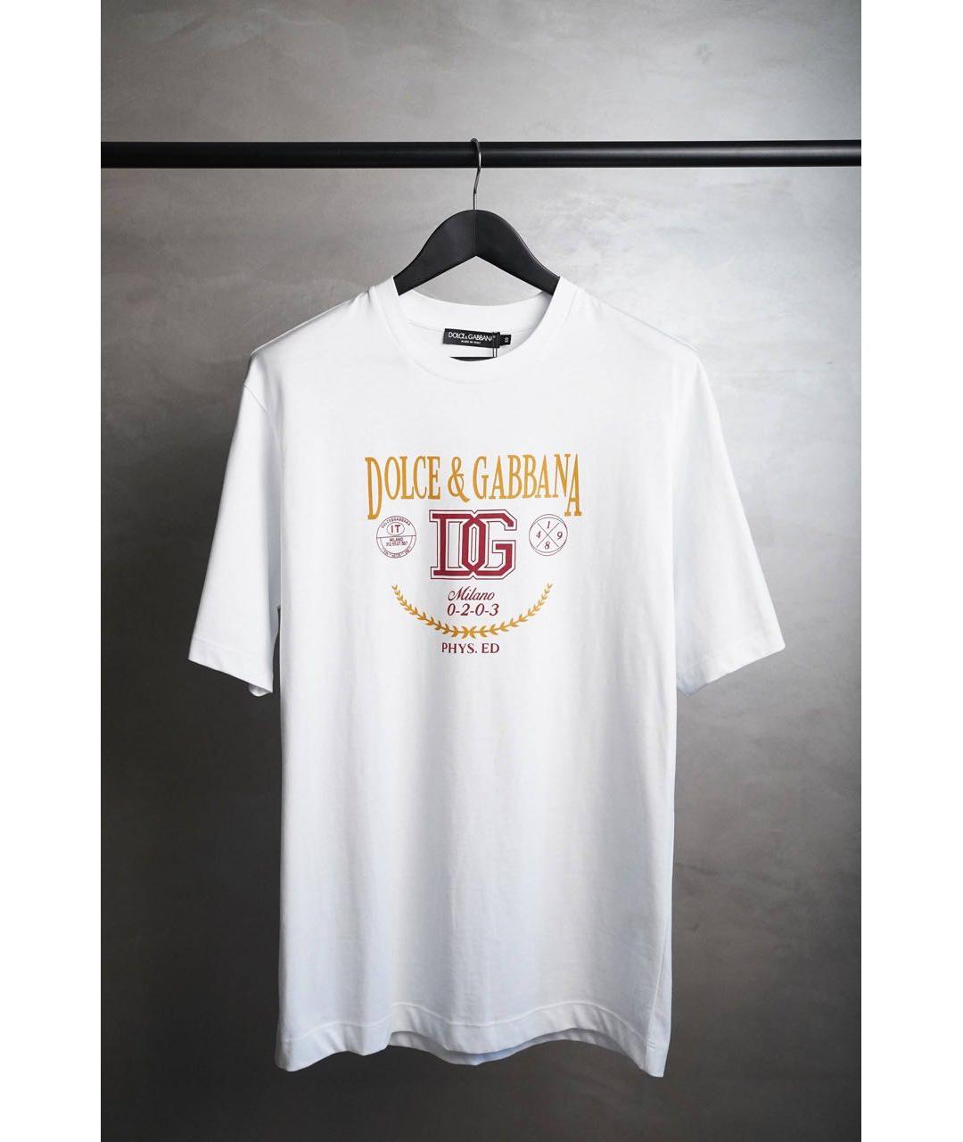 DOLCE&GABBANA Белая хлопковая футболка, фото 5