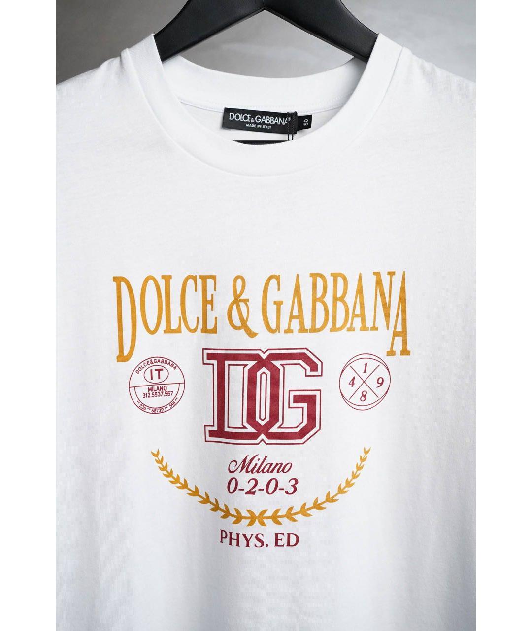 DOLCE&GABBANA Белая хлопковая футболка, фото 3