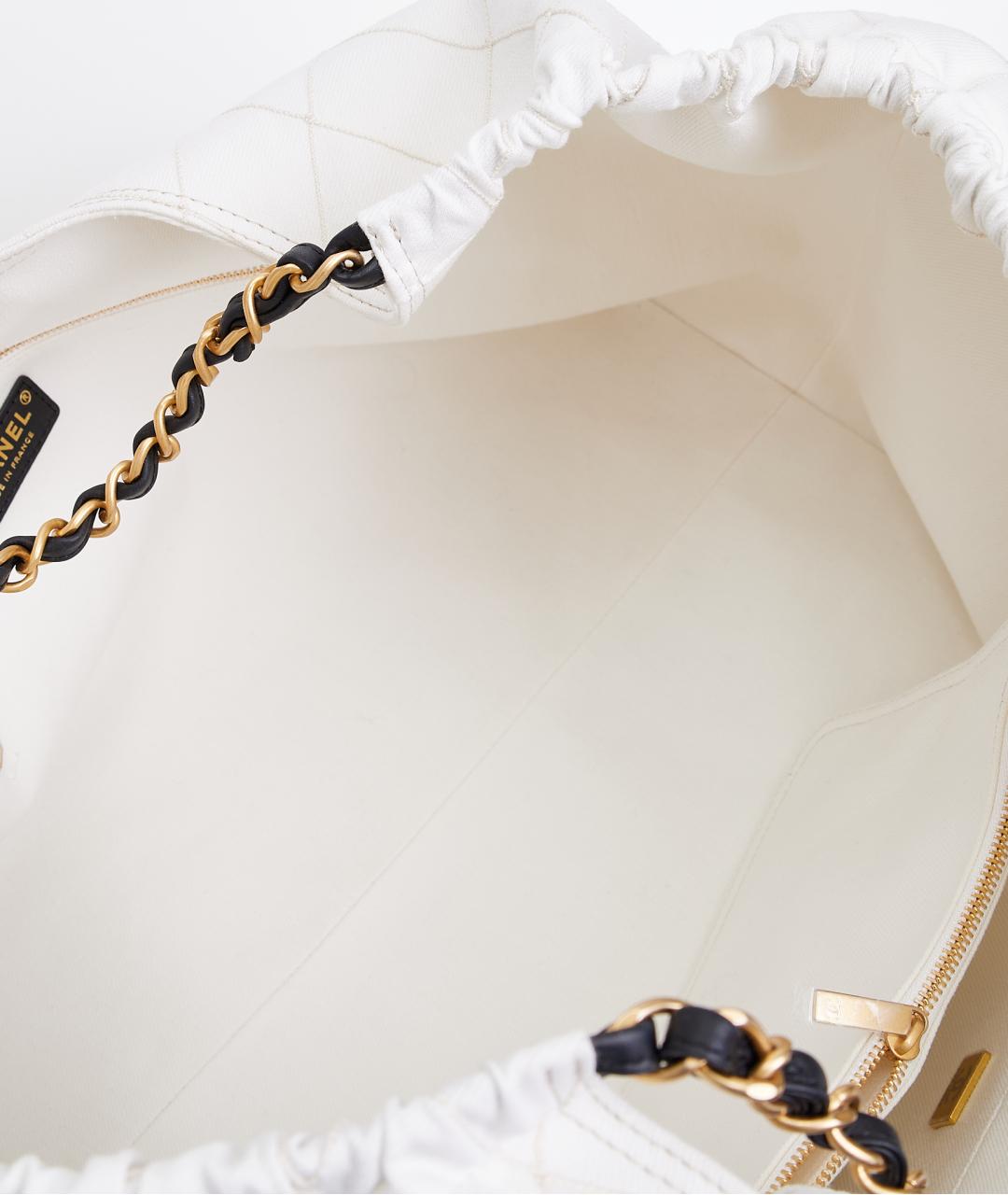 CHANEL Белая тканевая пляжная сумка, фото 6