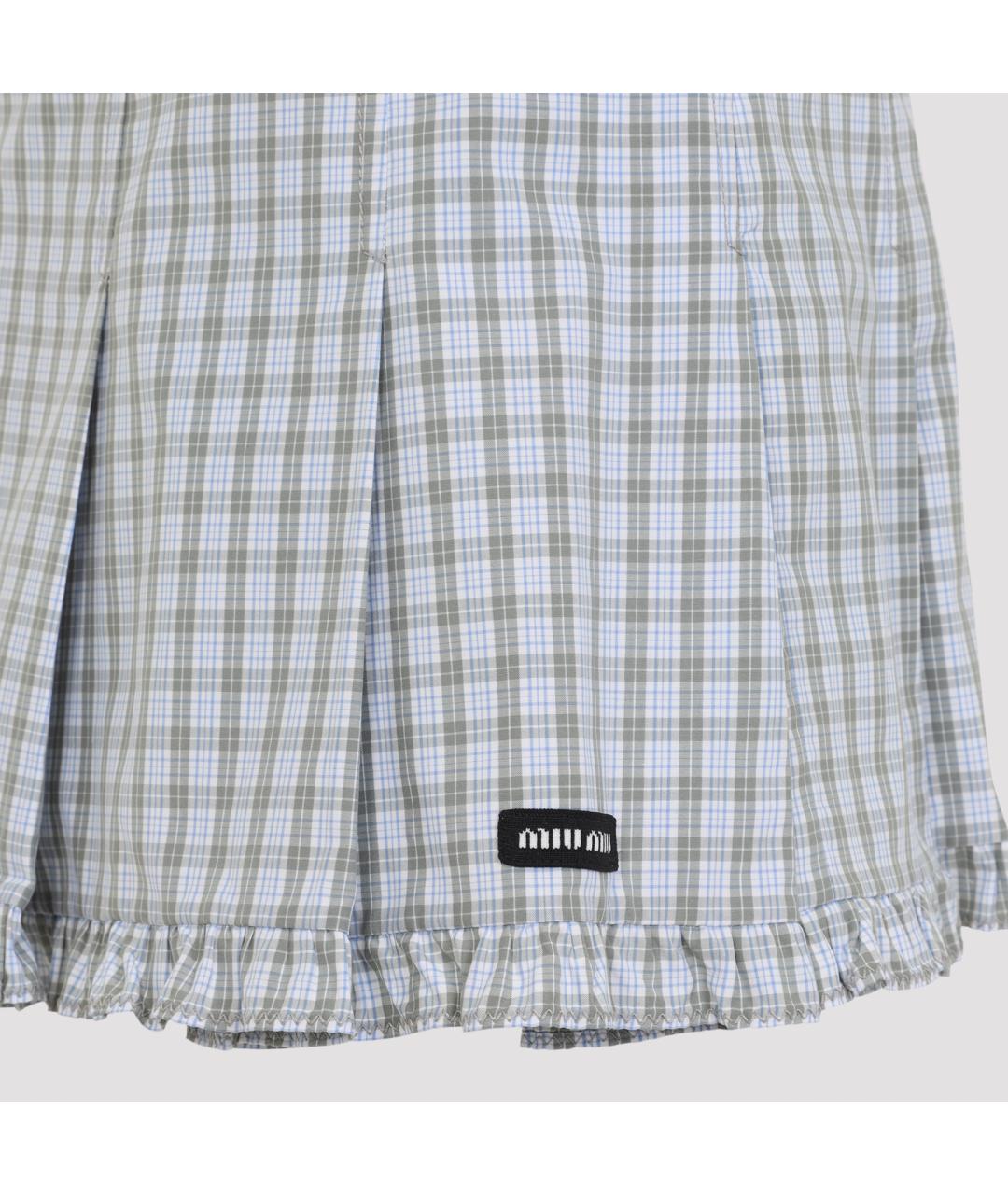 MIU MIU Мульти хлопковая юбка мини, фото 4