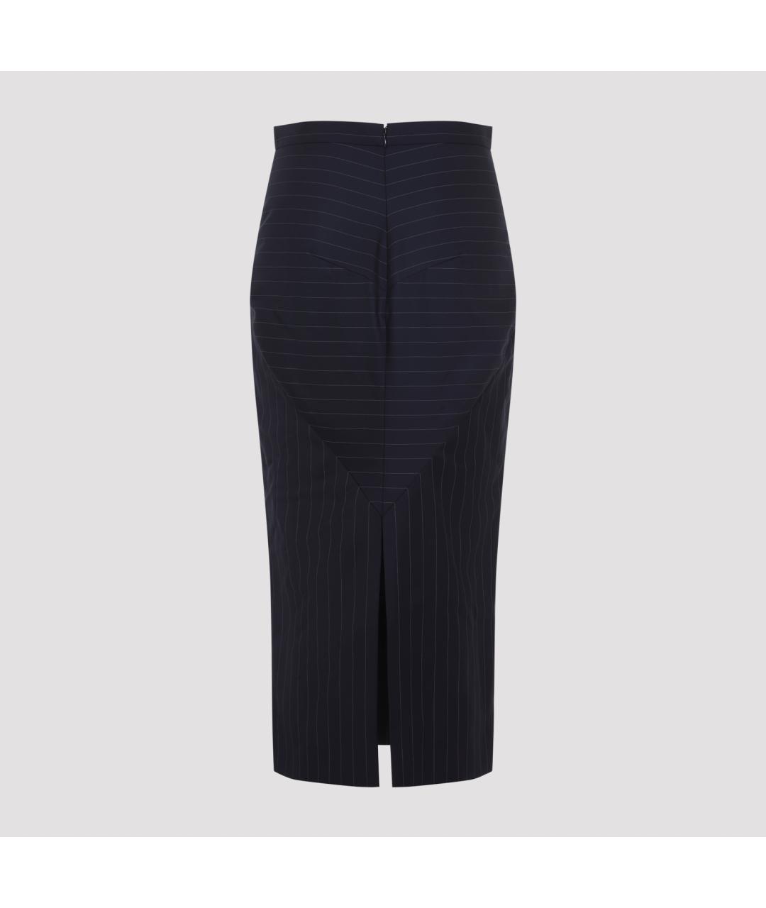 GIVENCHY Темно-синяя шерстяная юбка миди, фото 2