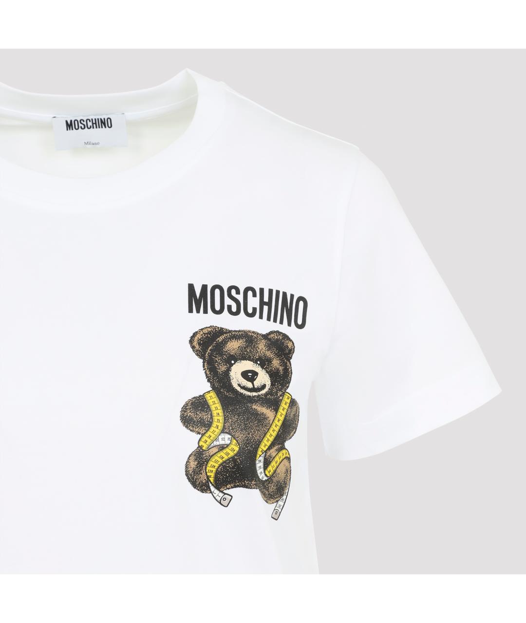 MOSCHINO Белая хлопковая футболка, фото 3