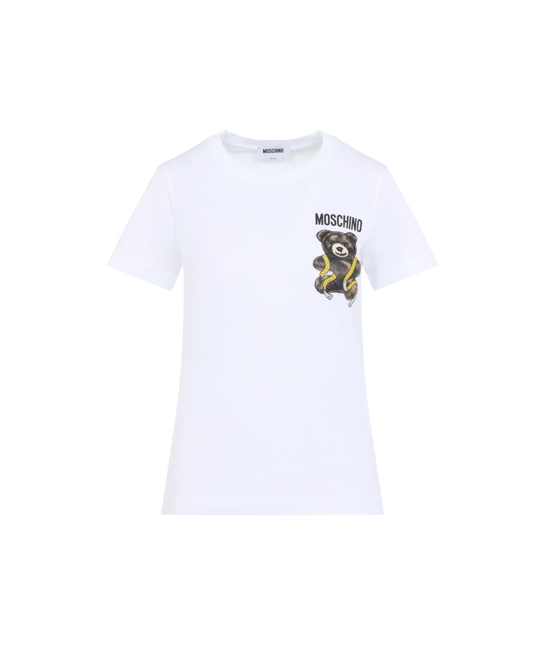 MOSCHINO Белая хлопковая футболка, фото 1