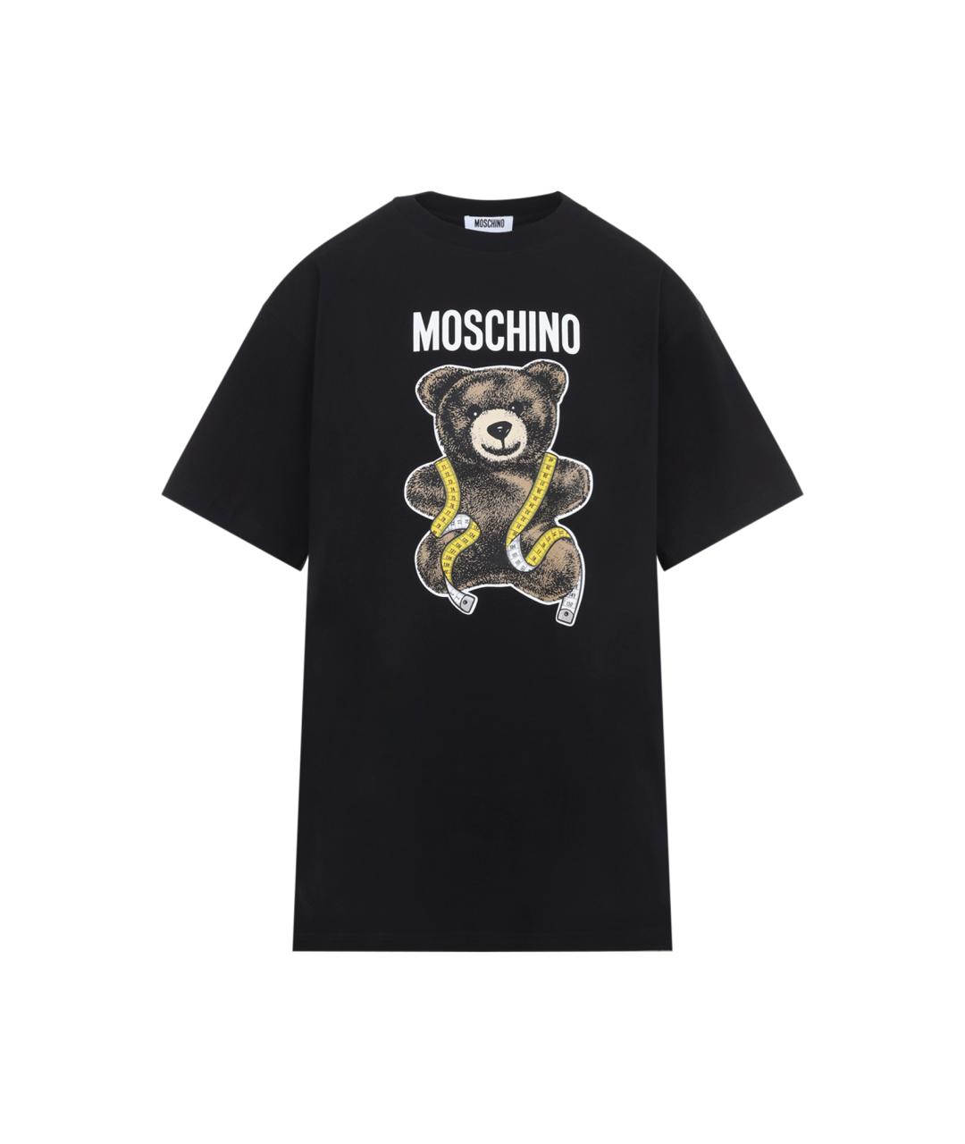 MOSCHINO Черная хлопковая футболка, фото 1