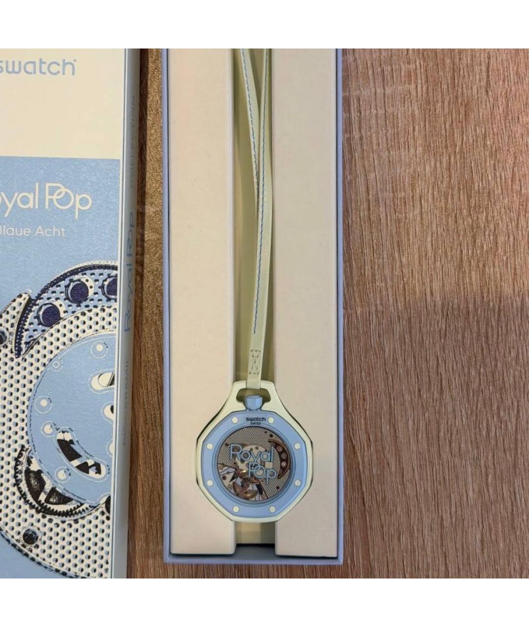 Swatch Голубые керамические часы, фото 4