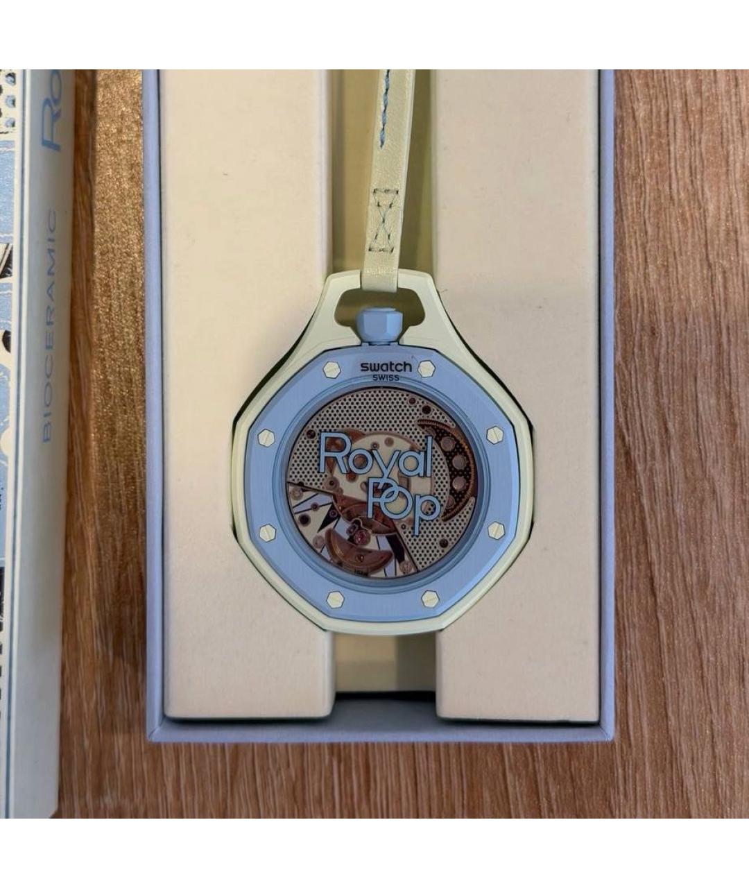 Swatch Голубые керамические часы, фото 7