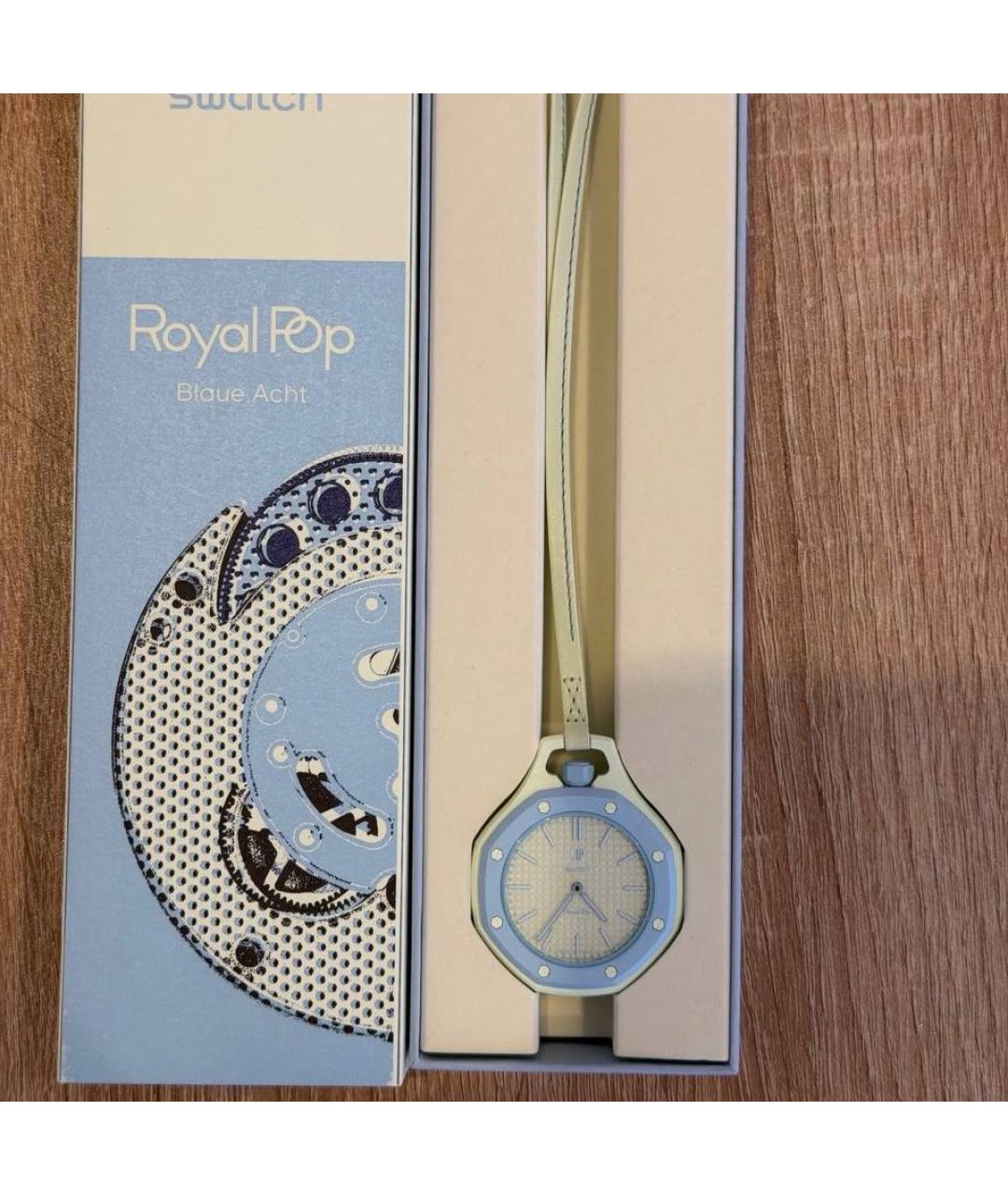 Swatch Голубые керамические часы, фото 3