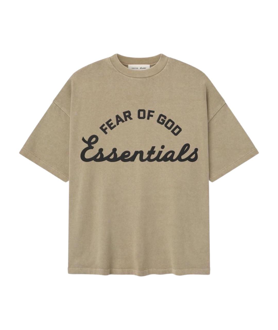 FEAR OF GOD ESSENTIALS Бежевая хлопковая футболка, фото 1
