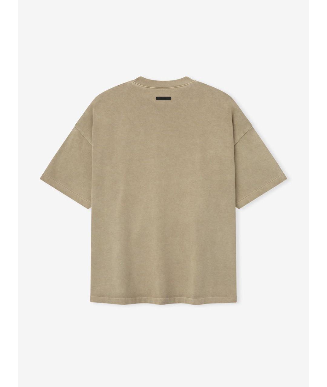 FEAR OF GOD ESSENTIALS Бежевая хлопковая футболка, фото 2