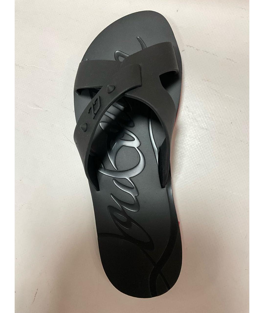 CHRISTIAN LOUBOUTIN Черные резиновые сандалии, фото 4