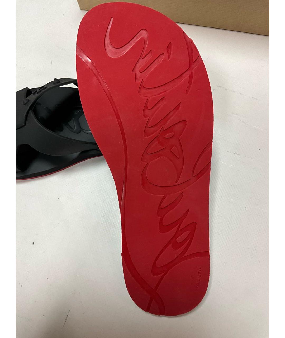 CHRISTIAN LOUBOUTIN Черные резиновые сандалии, фото 5
