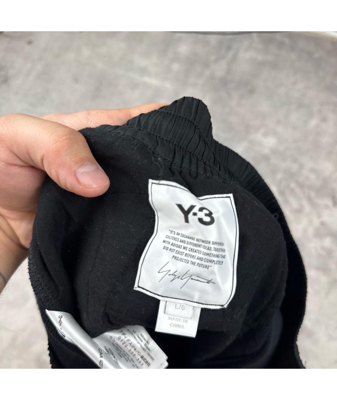 Y-3 Черные хлопковые шорты, фото 3