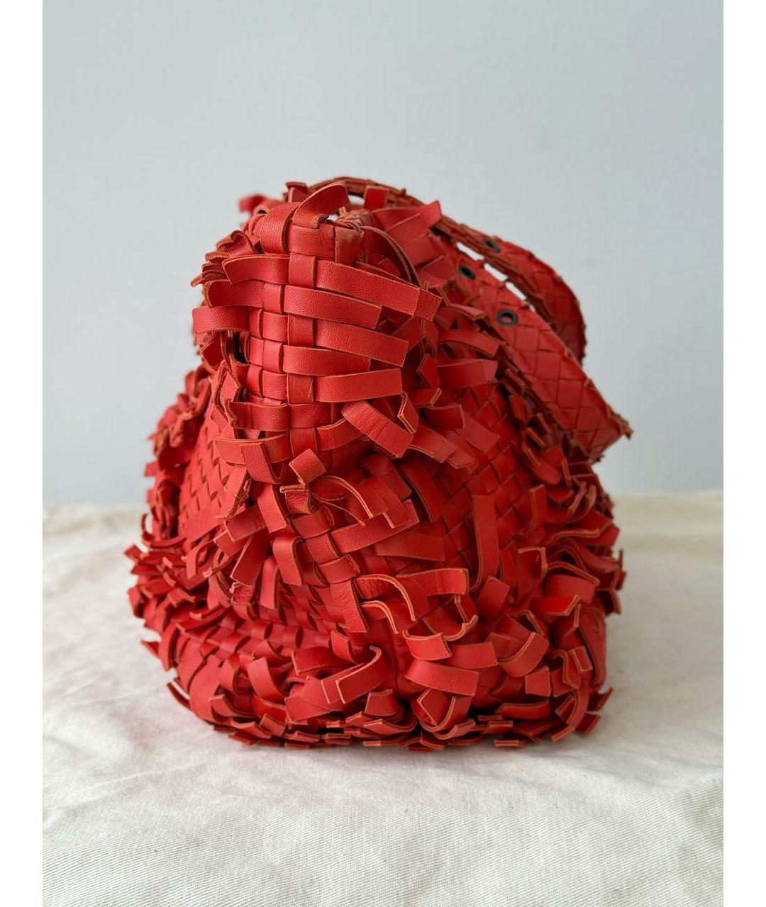 BOTTEGA VENETA Красная кожаная сумка через плечо, фото 3