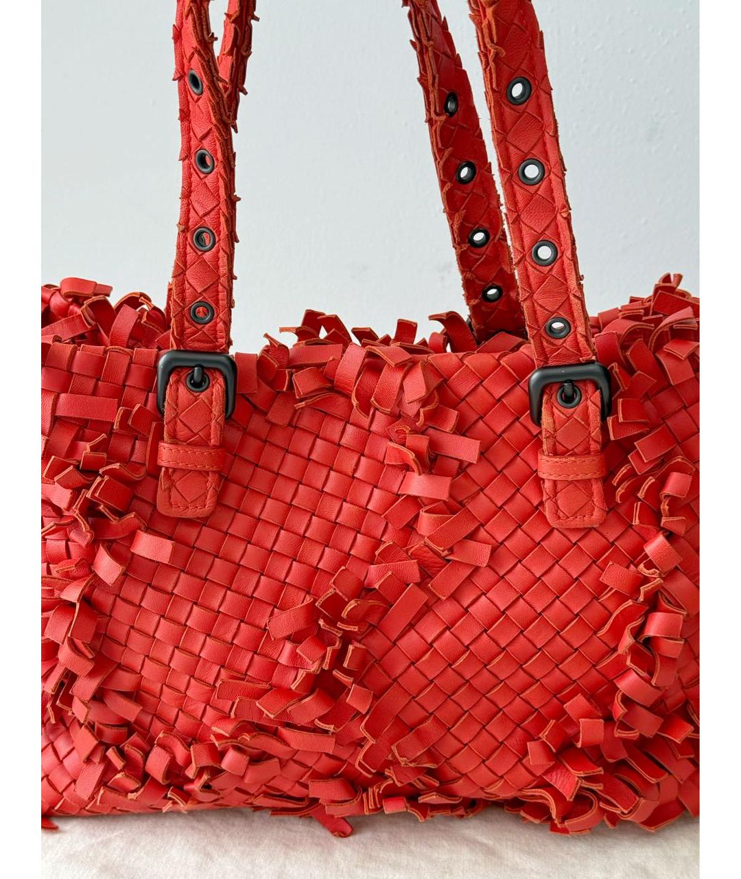 BOTTEGA VENETA Красная кожаная сумка через плечо, фото 2
