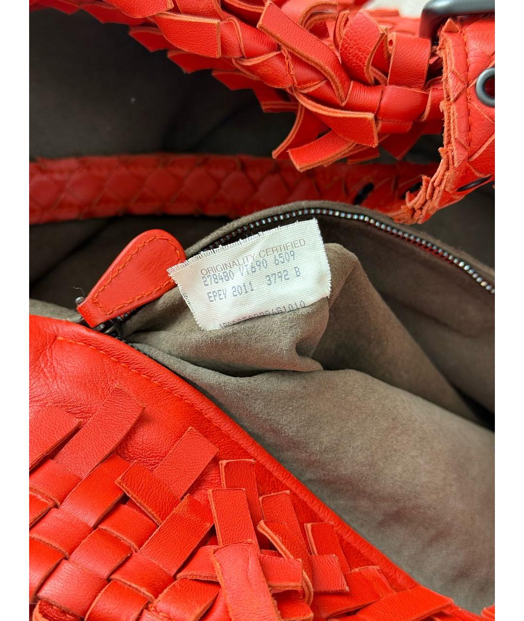BOTTEGA VENETA Красная кожаная сумка через плечо, фото 6