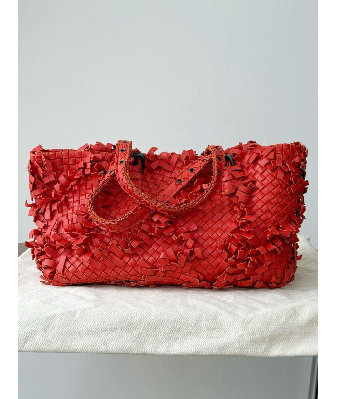 BOTTEGA VENETA Красная кожаная сумка через плечо, фото 9