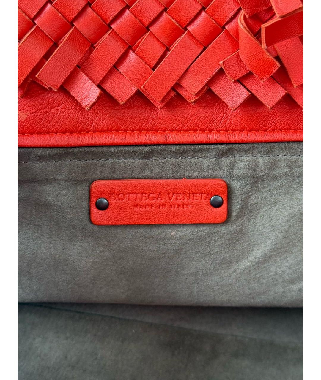 BOTTEGA VENETA Красная кожаная сумка через плечо, фото 7