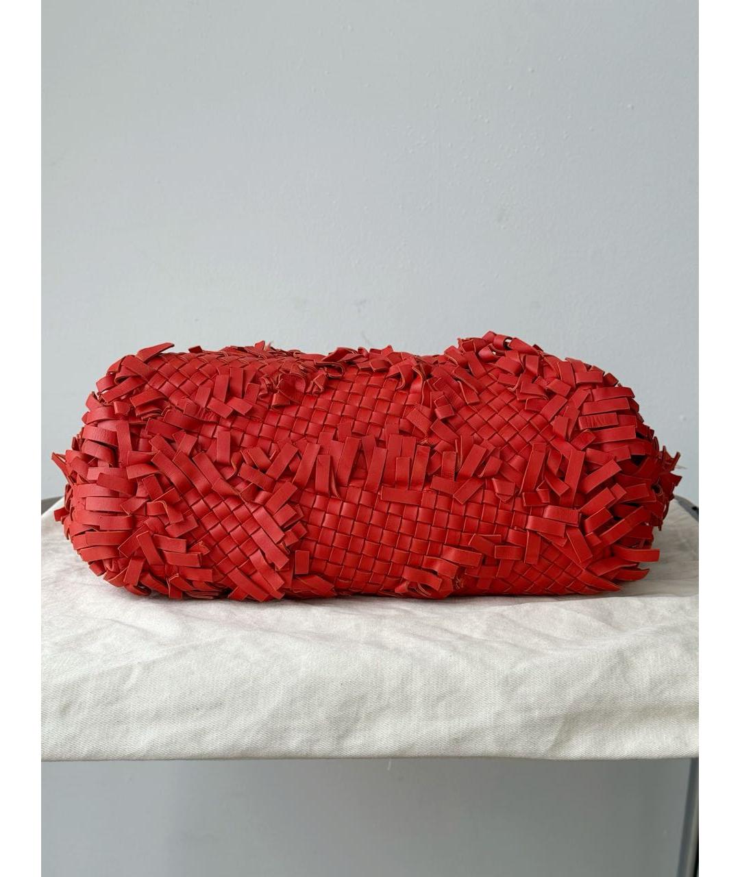 BOTTEGA VENETA Красная кожаная сумка через плечо, фото 4