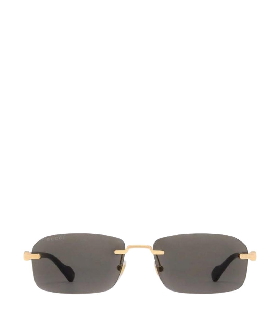 GUCCI Черные металлические солнцезащитные очки, фото 1