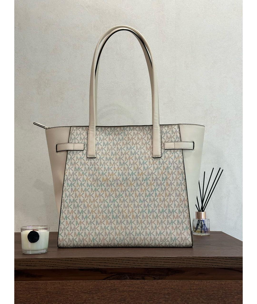 MICHAEL KORS Бежевая сумка тоут из искусственной кожи, фото 3