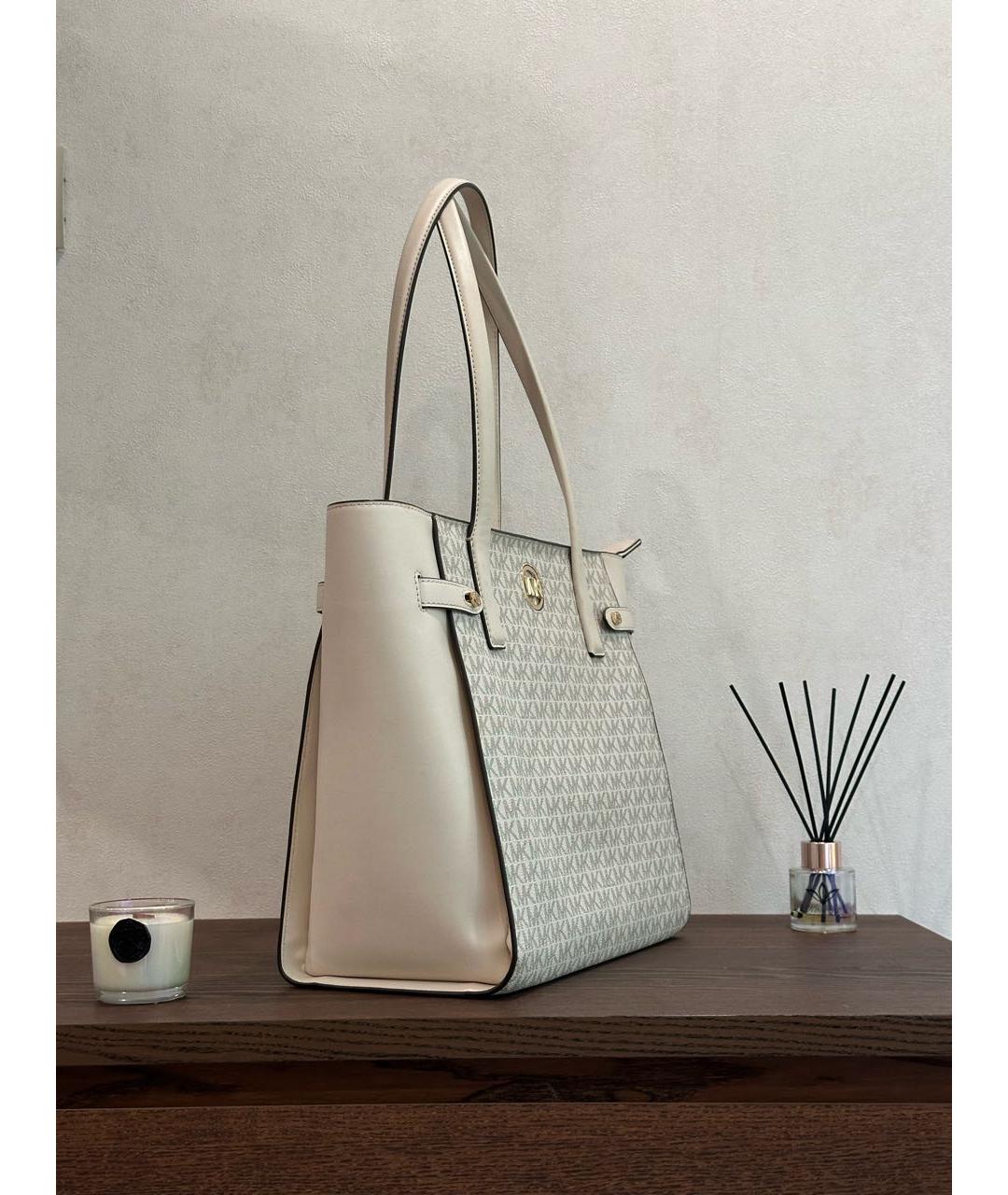 MICHAEL KORS Бежевая сумка тоут из искусственной кожи, фото 2