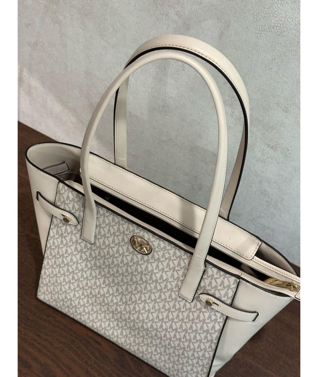 MICHAEL KORS Бежевая сумка тоут из искусственной кожи, фото 4