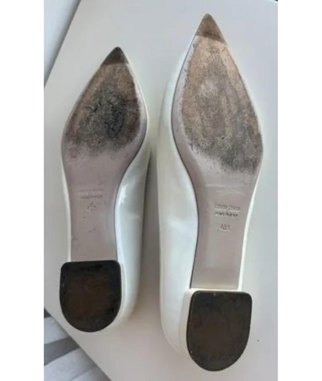 MIU MIU Белые кожаные туфли, фото 3