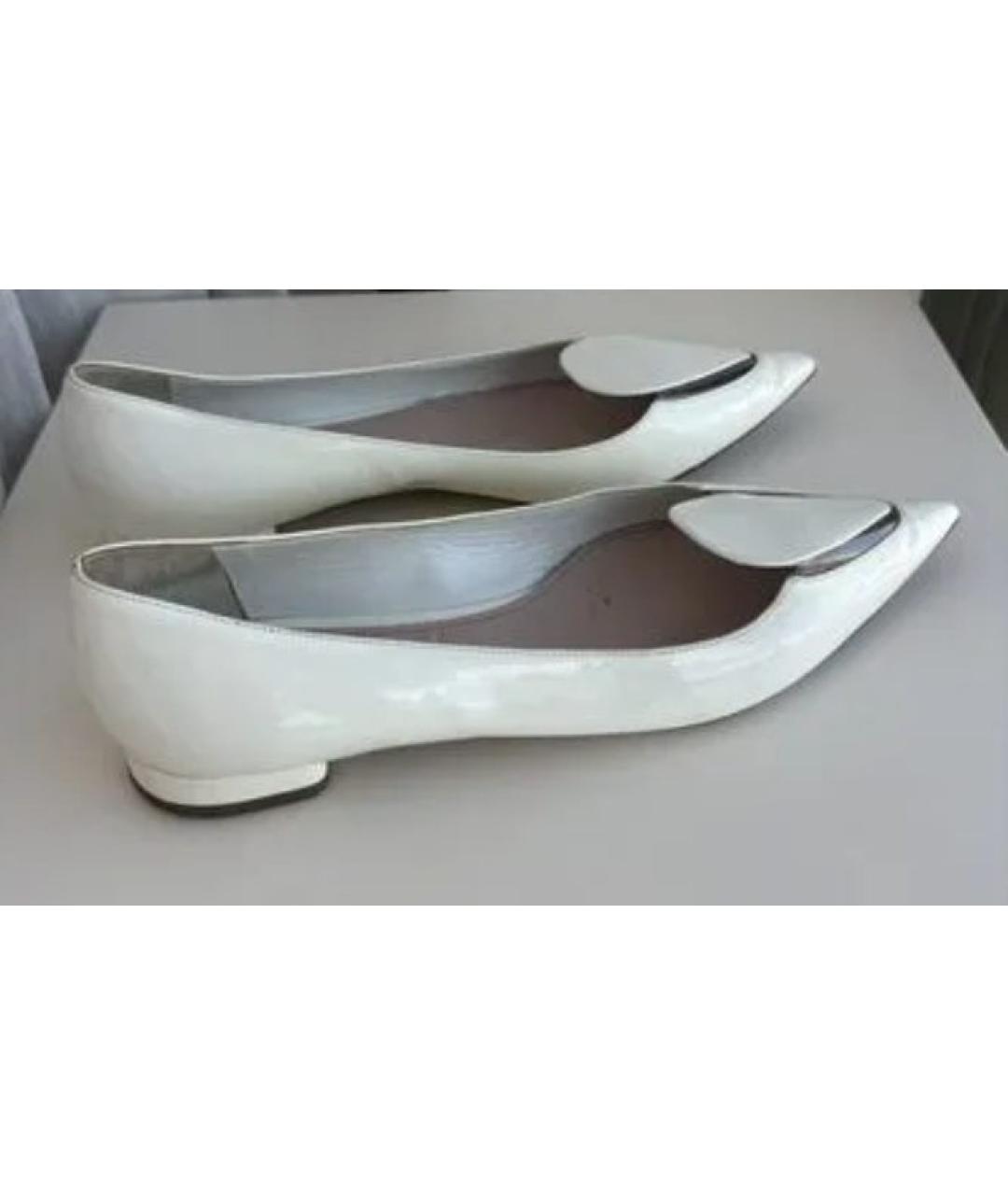 MIU MIU Белые кожаные туфли, фото 5