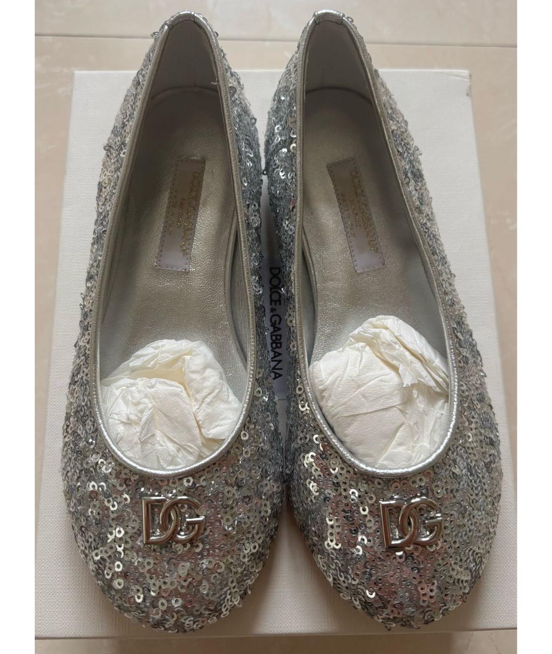 DOLCE&GABBANA Серебряные балетки, фото 2